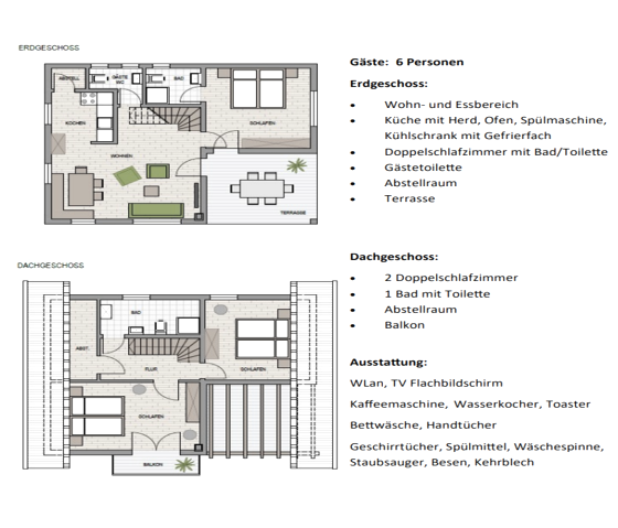 Ferienhaus Rursee Grundriss Haus für 6 Personen