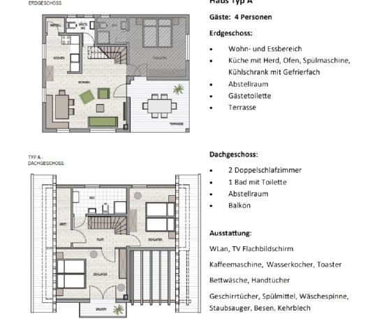 Ferienpark Rursee Grundriss Haus für 4 Personen